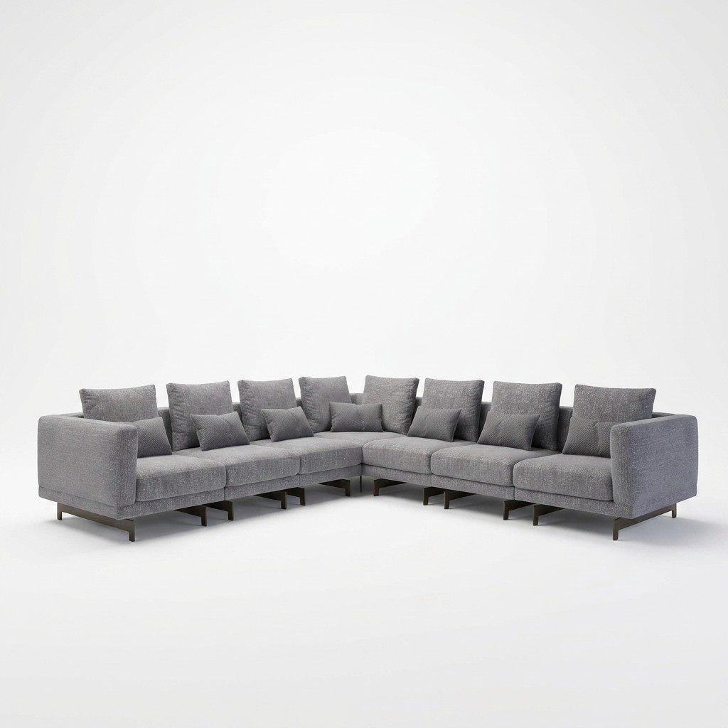 Neu Komplett MÃ¶bel Ecksofa L-Form Textil Wohnzimmer Holz Couchtisch