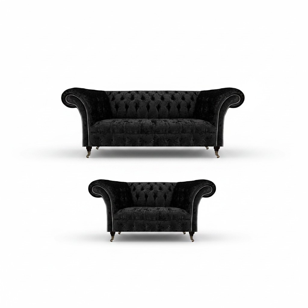 Neu Komplett Sofa Dreisitzer Couch Chesterfield Zweisitzer Sofas Wohnzimmer