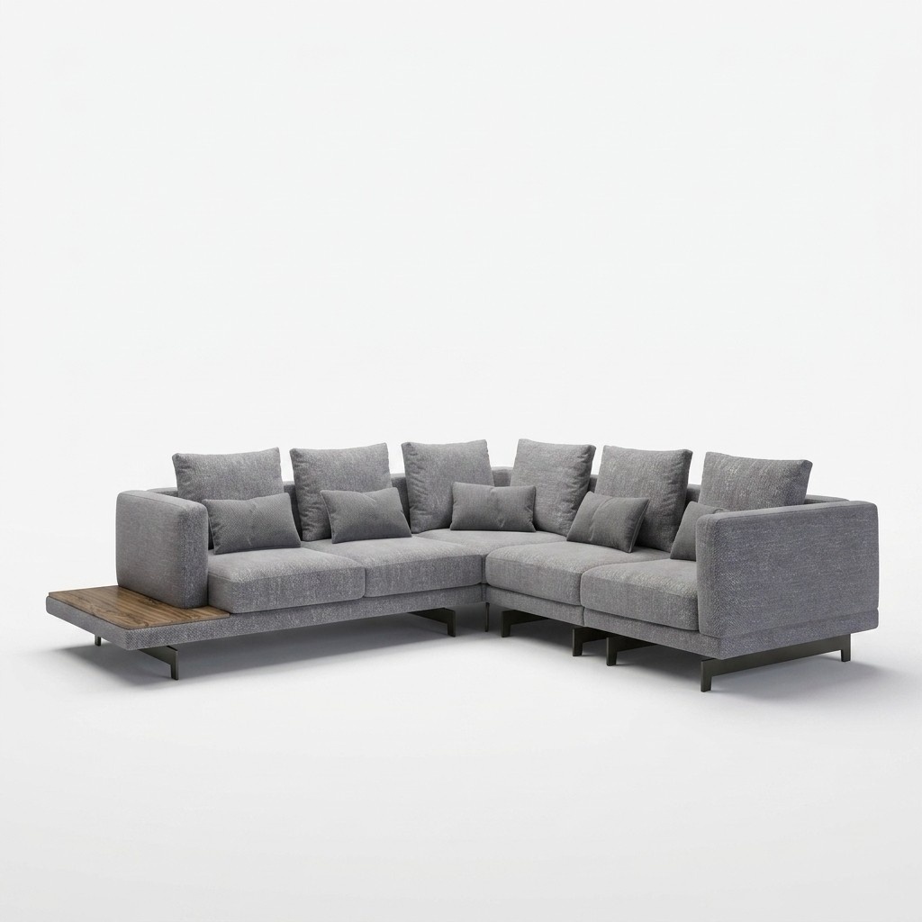 Luxus Garnitur Textil Polstersofa L-Form MÃ¶bel Wohnzimmer Couchtisch