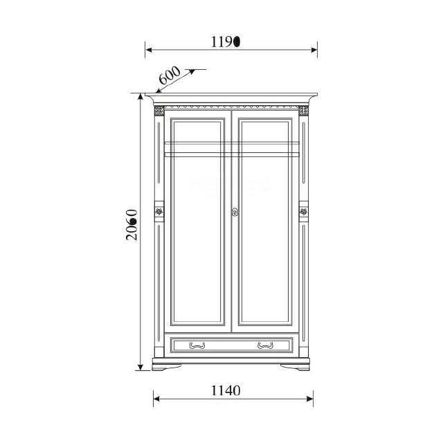 Klassische SchrÃ¤nke Schrank Schrankwand Kleiderschrank Massiv Kolonial Stil O2D