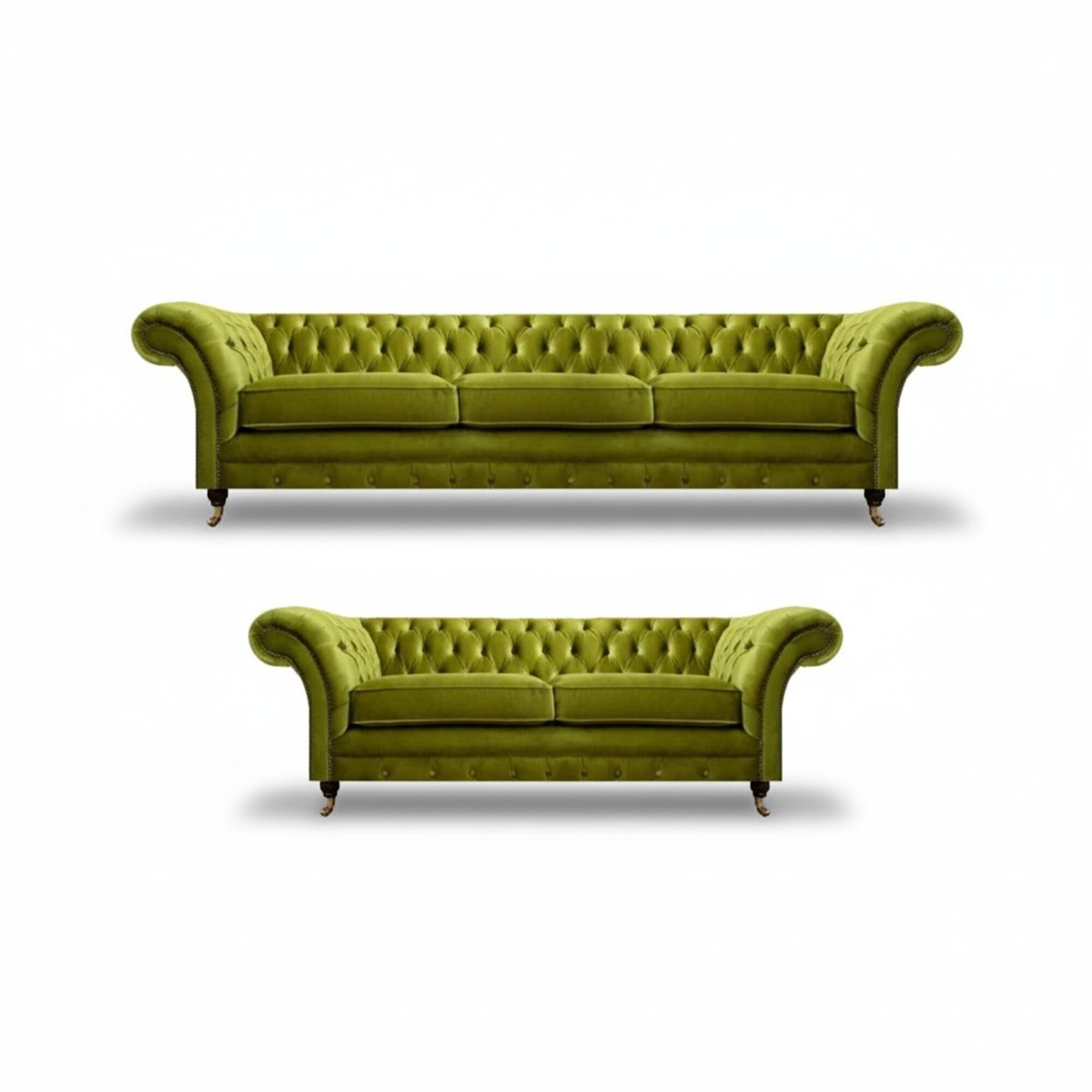 OlivengrÃ¼ne Chesterfield Sofagarnitur Wohnzimmer Komplette Textil MÃ¶bel