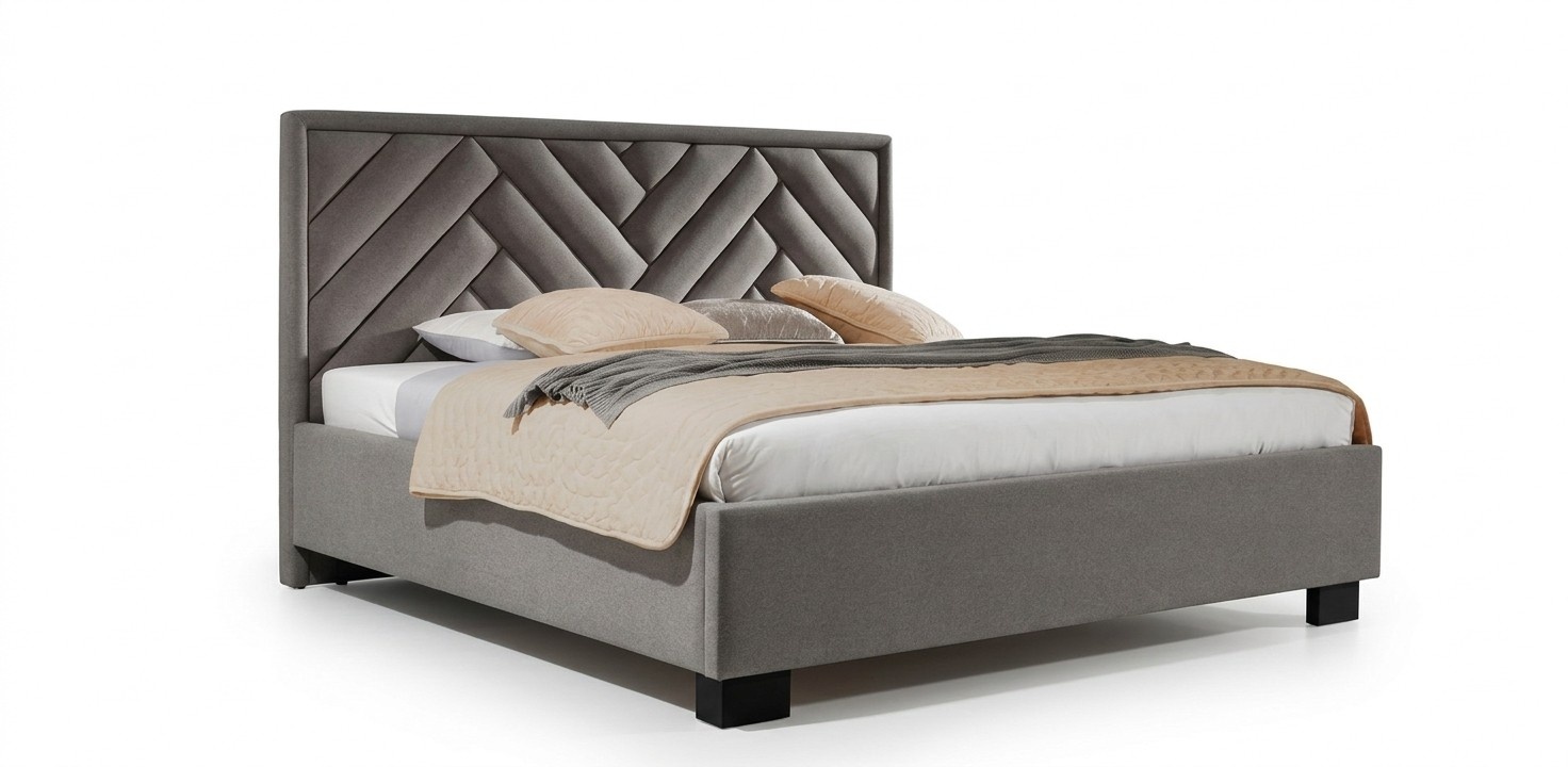 Polster Bett MÃ¶bel Schlafzimmer Betten Taupe Braun 200x200cm Samt