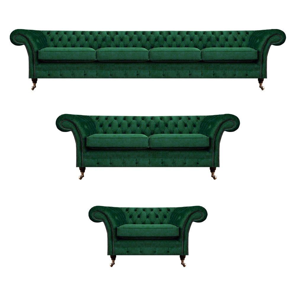 PolstermÃ¶bel GrÃ¼n Sofas Chesterfield Sessel Wohnzimmer 4+2+1 Sofagarnitur