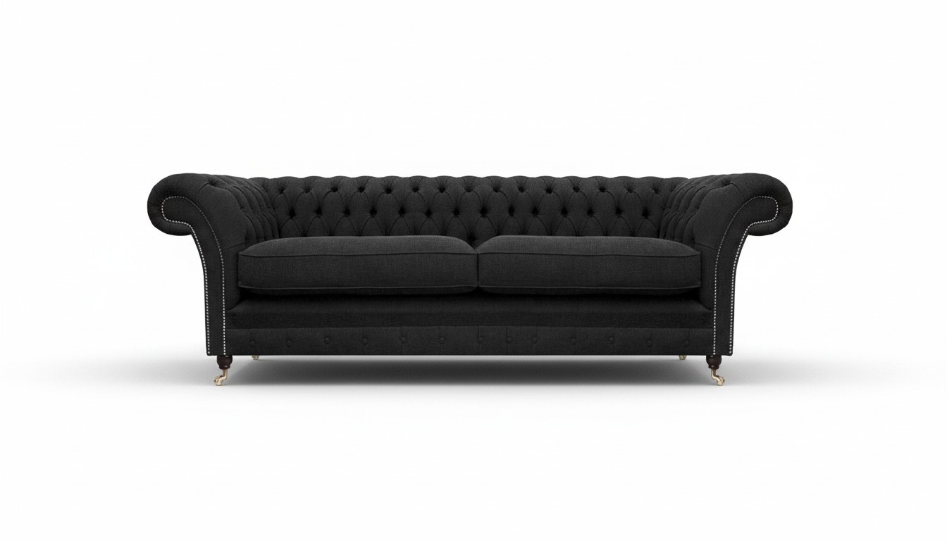 PolstermÃ¶bel Schwarz Polstersofa Designer Sofa Zweisitzer Couch Neu Chesterfield