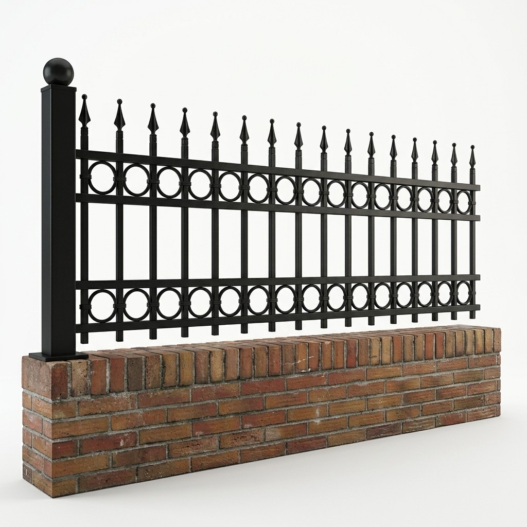 Railing Zaun GelÃ¤nder Schmiedeeisen Handarbeit Klassische ZÃ¤une Garten M254 Neu