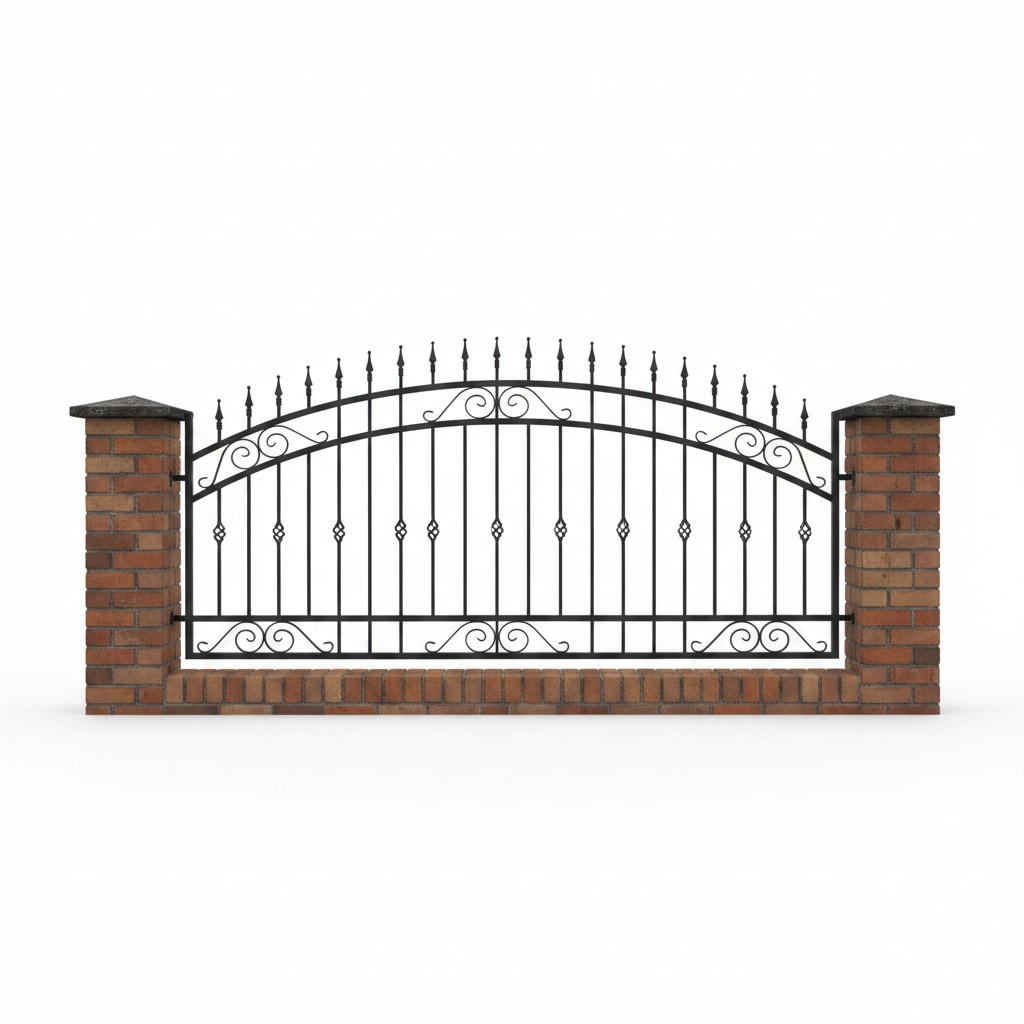 Railing Zaun GelÃ¤nder Schmiedeeisen Handarbeit Klassische ZÃ¤une Garten M411 Neu
