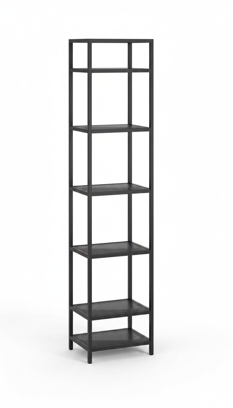 Regal Glas Metall Standregal im modernen Design in Schwarz