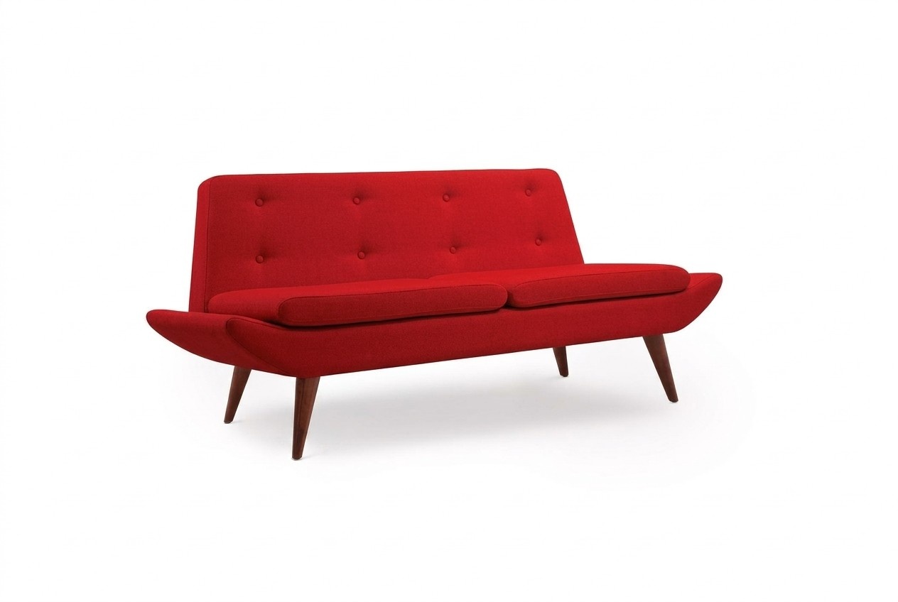 Roter Zweisitzer ArbeitszimmermÃ¶bel Designer Luxus Polstersofa MÃ¶bel