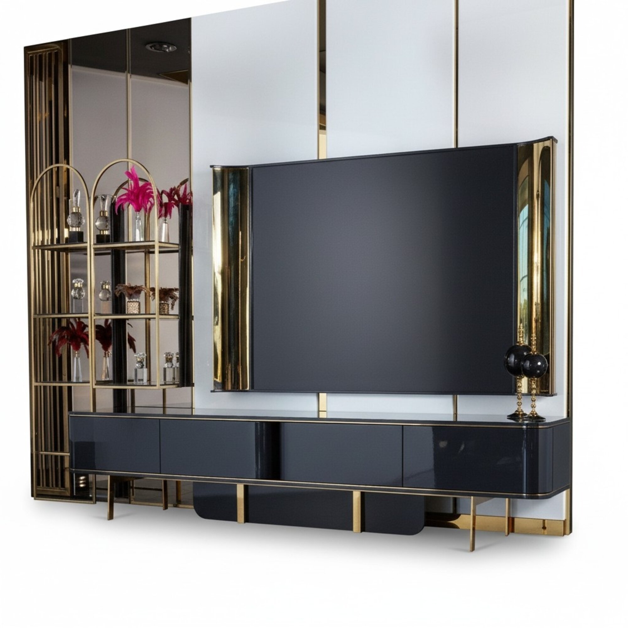 rtv Lowboard tv StÃ¤nder Sideboard Wohnzimmer Modern Holz Schwarz Design
