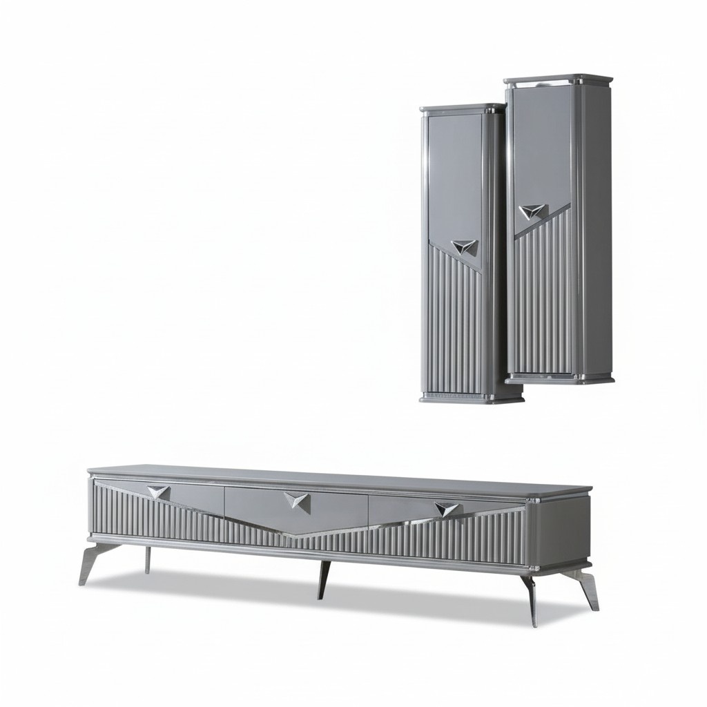 rtv Sideboard tv StÃ¤nder Fernseher Wand Wohnwand Lowboard Grau Hochglanz