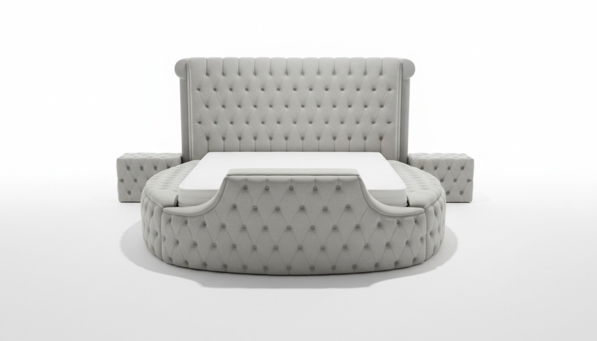 Rundes Bett Moderne Design Luxus Polster Rund Betten Stoff Chesterfield Bett Neu