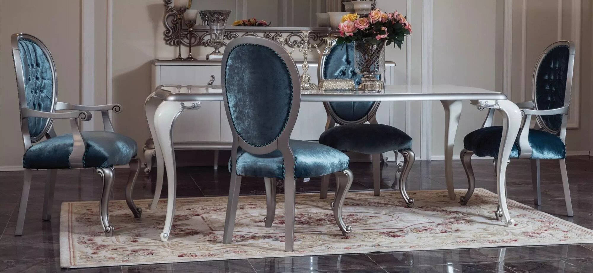 Esszimmer Tisch Garnitur Klassische Stuhl 4x StÃ¼hle 5tlg. Set Sitzgruppe