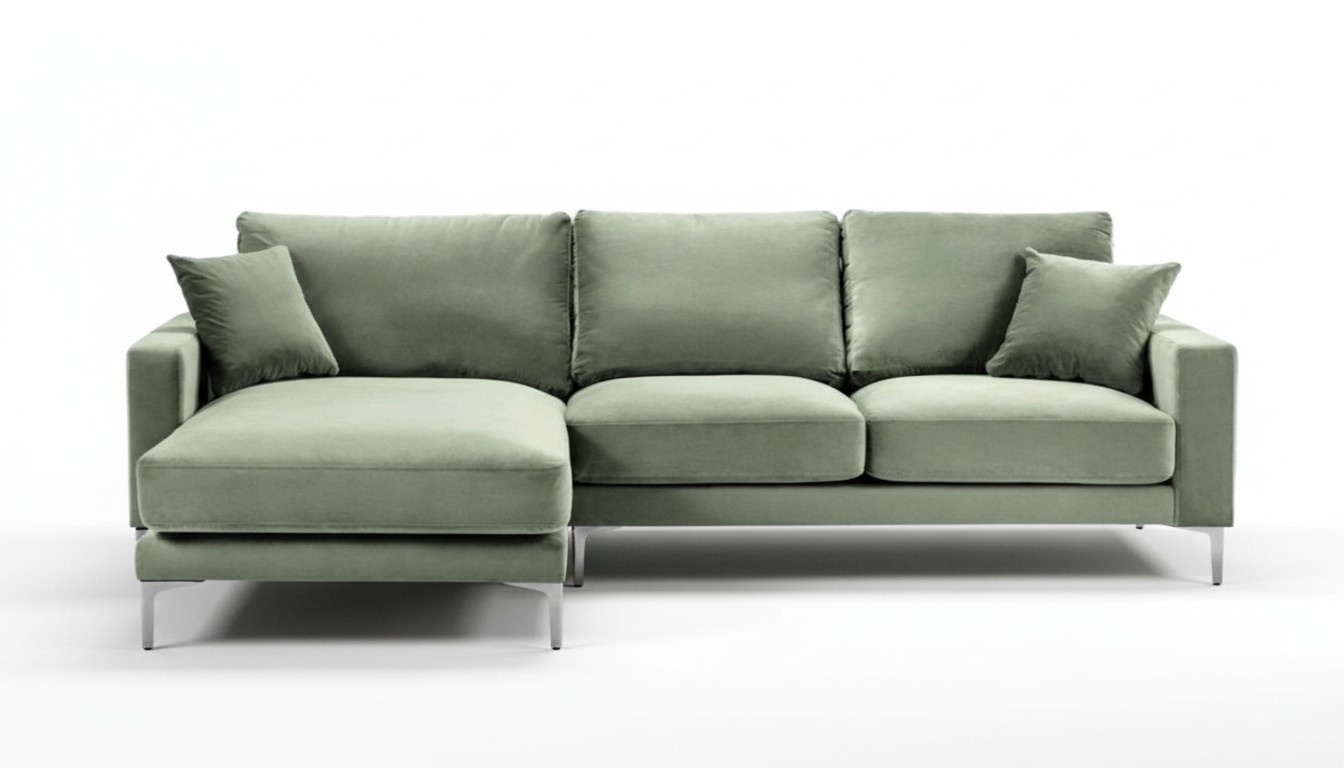 SalbeigrÃ¼n Ecksofa Stoff Design Couchen Polster Sofa Sofas Neu GrÃ¼n Wohnzimmer
