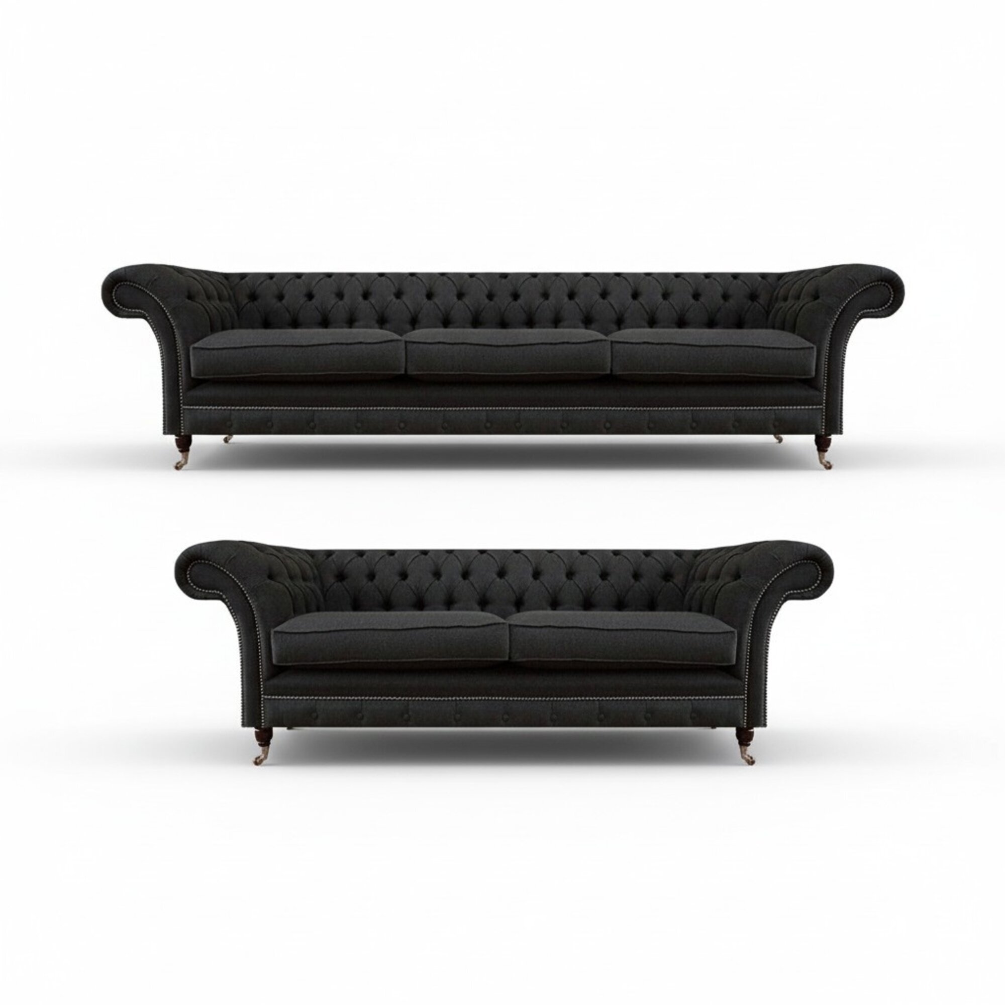 Schicke Chesterfield Couchgarnitur Moderner 3-Sitzer Polster Zweisitzer