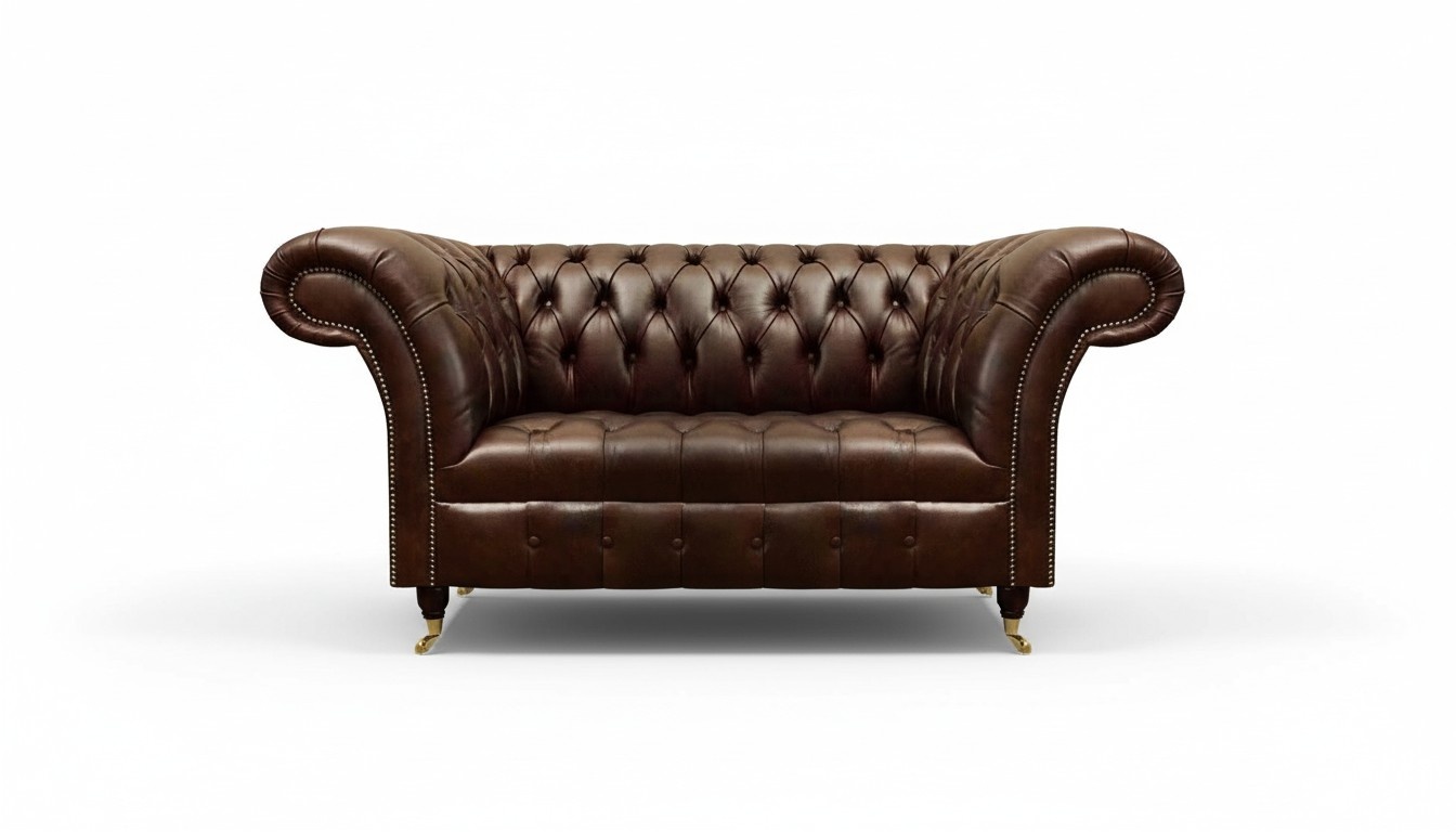 Schicker Brauner Chesterfield Dreisitzer Wohnzimmer MÃ¶bel Luxus Sitzer
