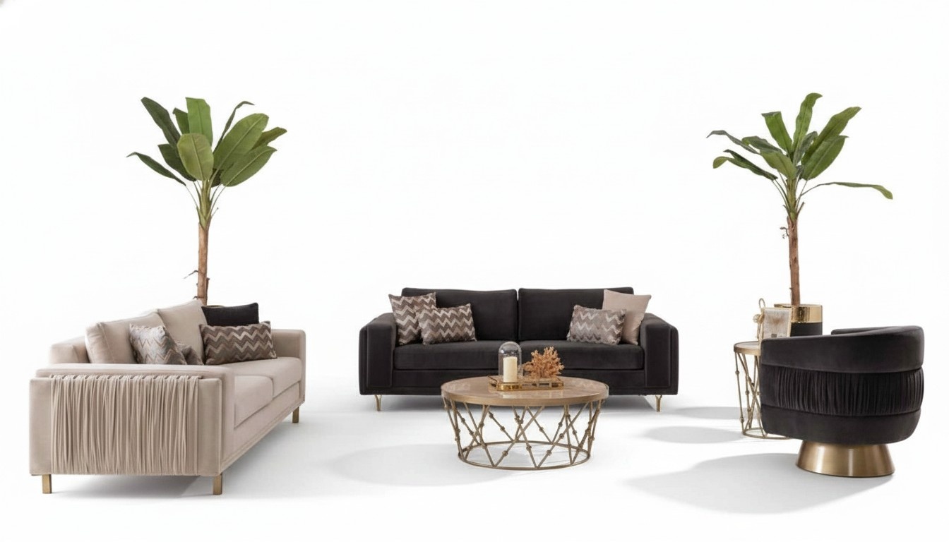 Schiker Sofagarnitur Sofa 3+3 Sitzer mit Sessel fÃ¼r Wohnzimmer Designen