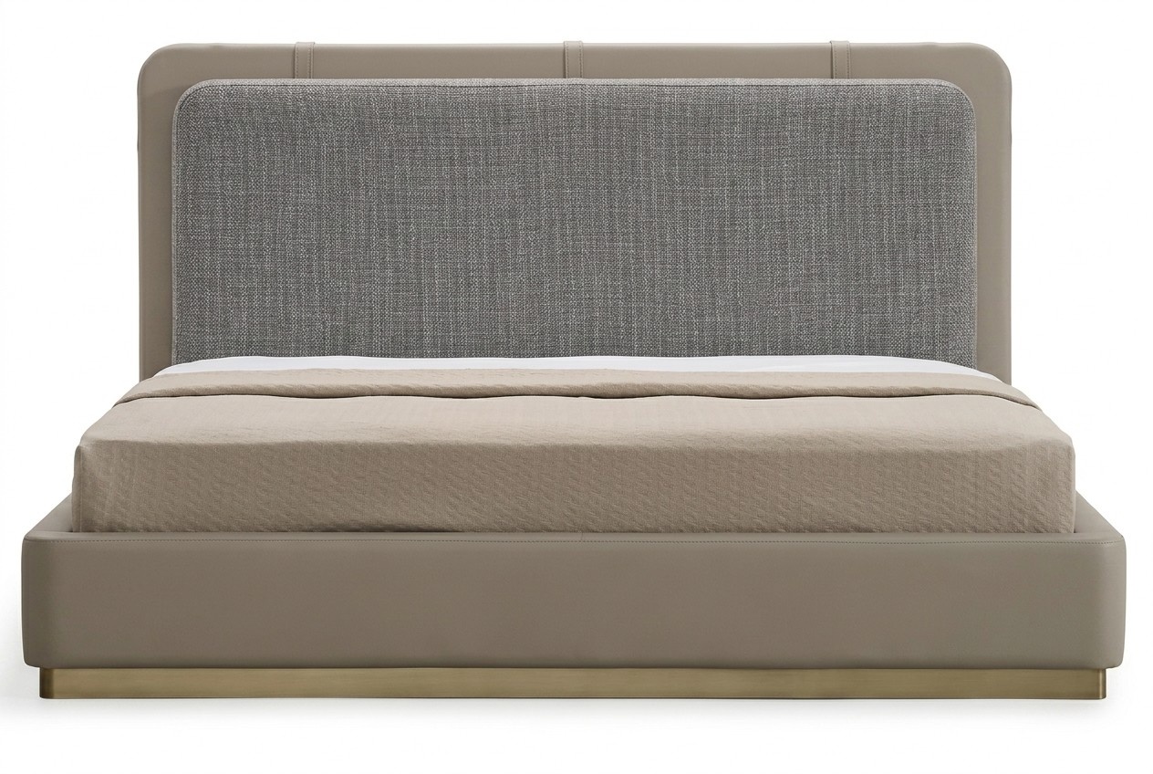 Schlafzimmer Beige Bett Holz Modern Designen 180x200 Design Betten MÃ¶bel