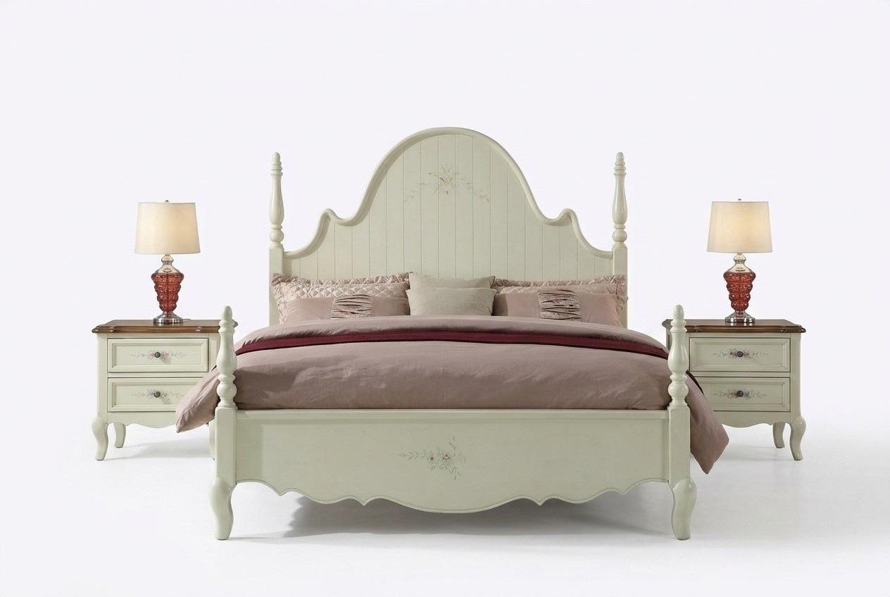 Schlafzimmer Bett Nachttisch Hocker Komplette 2x Set Holz MÃ¶bel Zimmer 4tlg. Neu