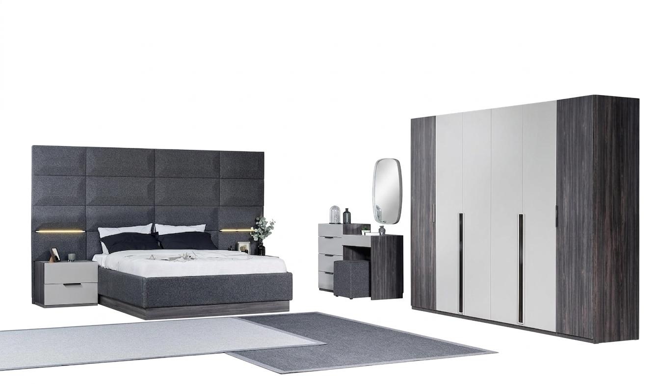Schlafzimmer Bett Nachttisch Kleiderschrank Kommode mit Spiegel MÃ¶bel Set 5tlg