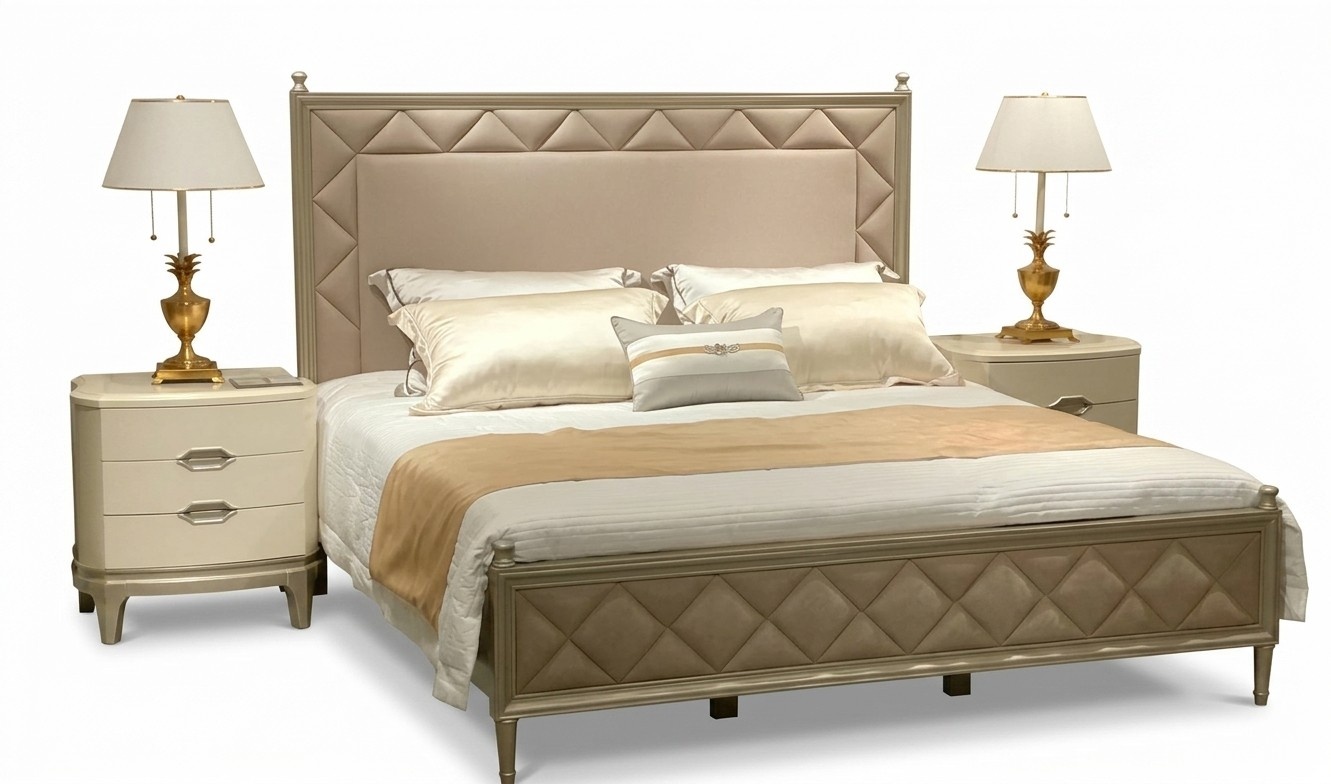 Schlafzimmer Bett Polster Design MÃ¶bel Luxus Doppel Beige Betten Leder
