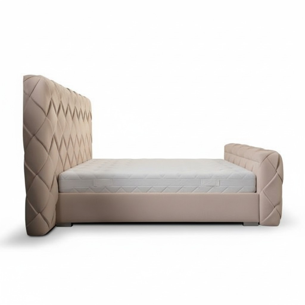 Schlafzimmer Doppelbett Bett 180Ñm Matratze Beige moderner Stil Holz