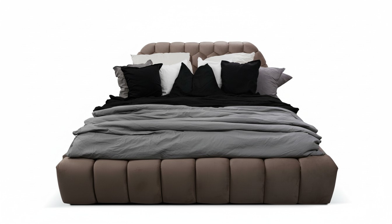 Schlafzimmer Doppelbett Bett 180Ñm Matratze Braun moderner Stil Holz