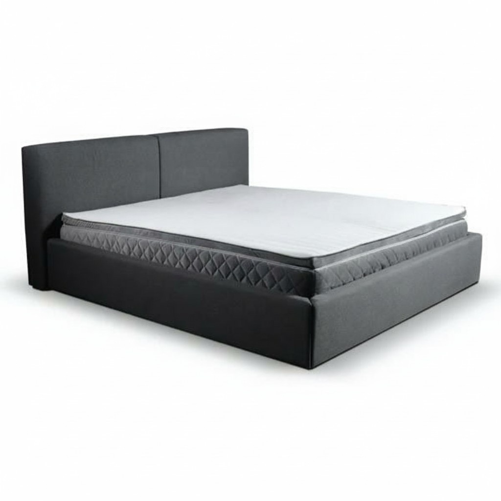 Schlafzimmer Doppelbett Bett 180Ñm Matratze Grau moderner Stil Holz