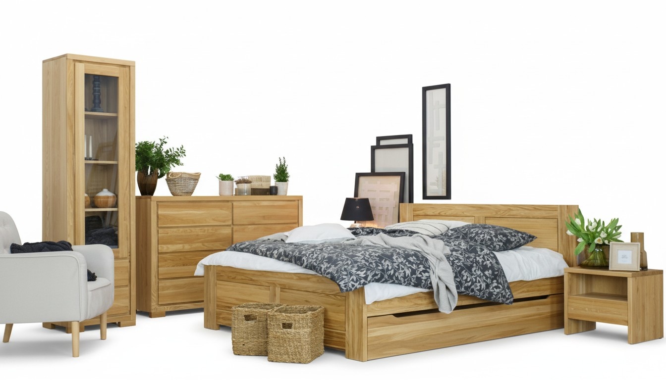 Schlafzimmer Holzbett Echtes Holz Bett Betten Hotel 180x200 Stil Massive MÃ¶bel