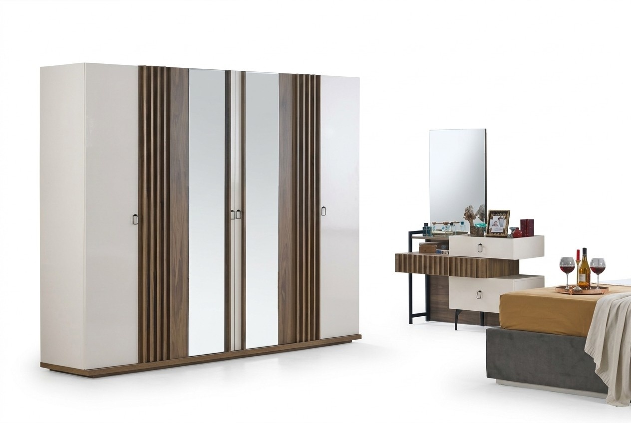Schlafzimmer Kleiderschrank + Kommode Schrank Set Sideboard Kommoden 2tlg