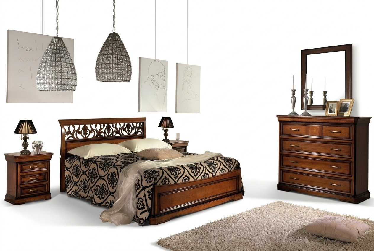 Schlafzimmer MÃ¶bel Set Garnitur Italienische MÃ¶bel Nachttisch Massives Holz 3tlg