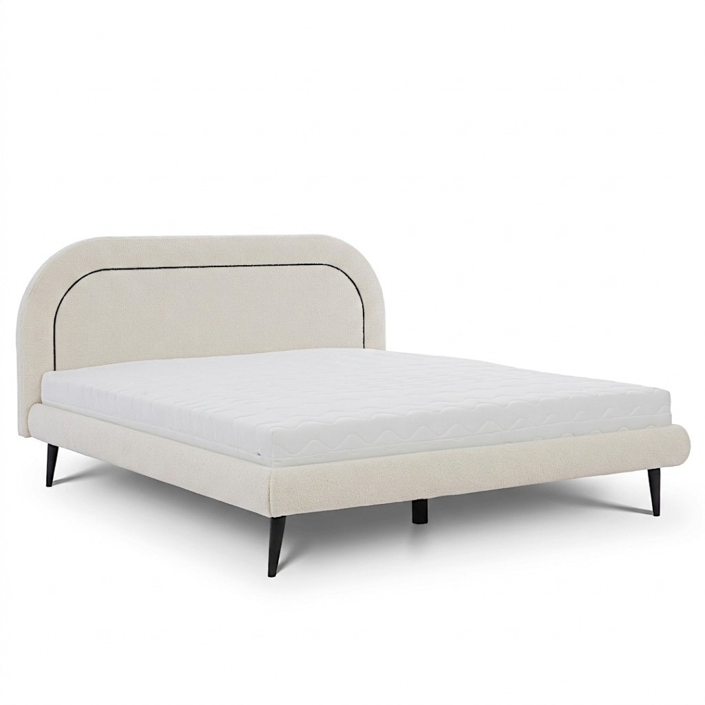 Schlafzimmer MÃ¶bel WeiÃes Bett Modernes Textilbett Polster Doppelbett