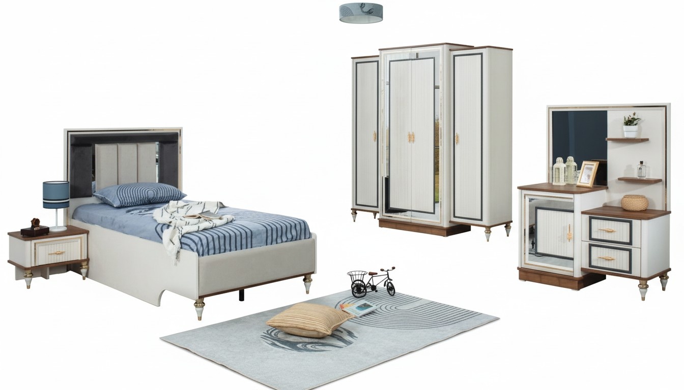 Schlafzimmer Sets Jugenbett Kinderbett WeiÃ Holz Set 5tlg Bett Modern