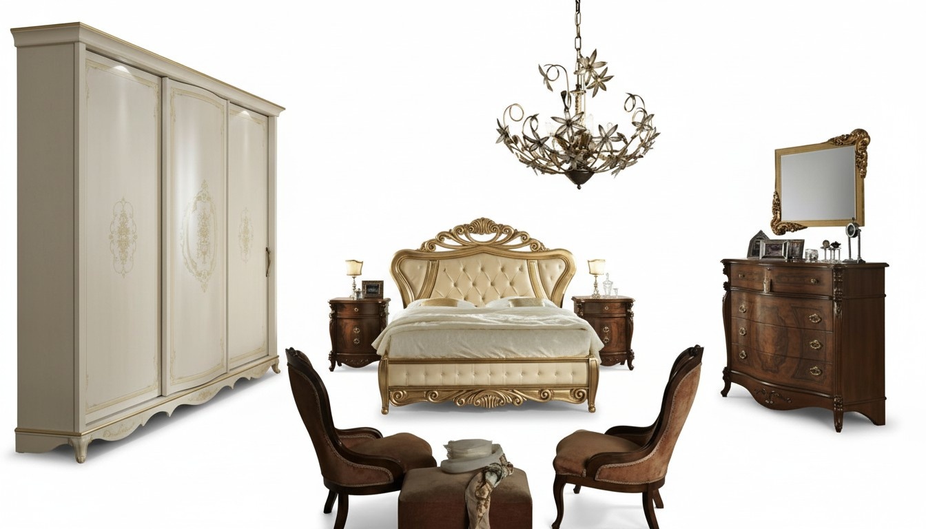 SchlafzimmermÃ¶bel Bett Schrank Schublade Nachttisch mit Schubladen Kommode 5tlg