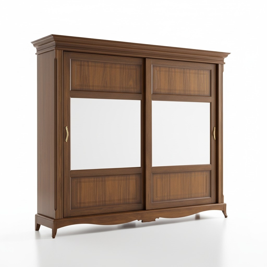 SchlafzimmermÃ¶bel Kleiderschrank mit Spiegel Massivholz Design Italien