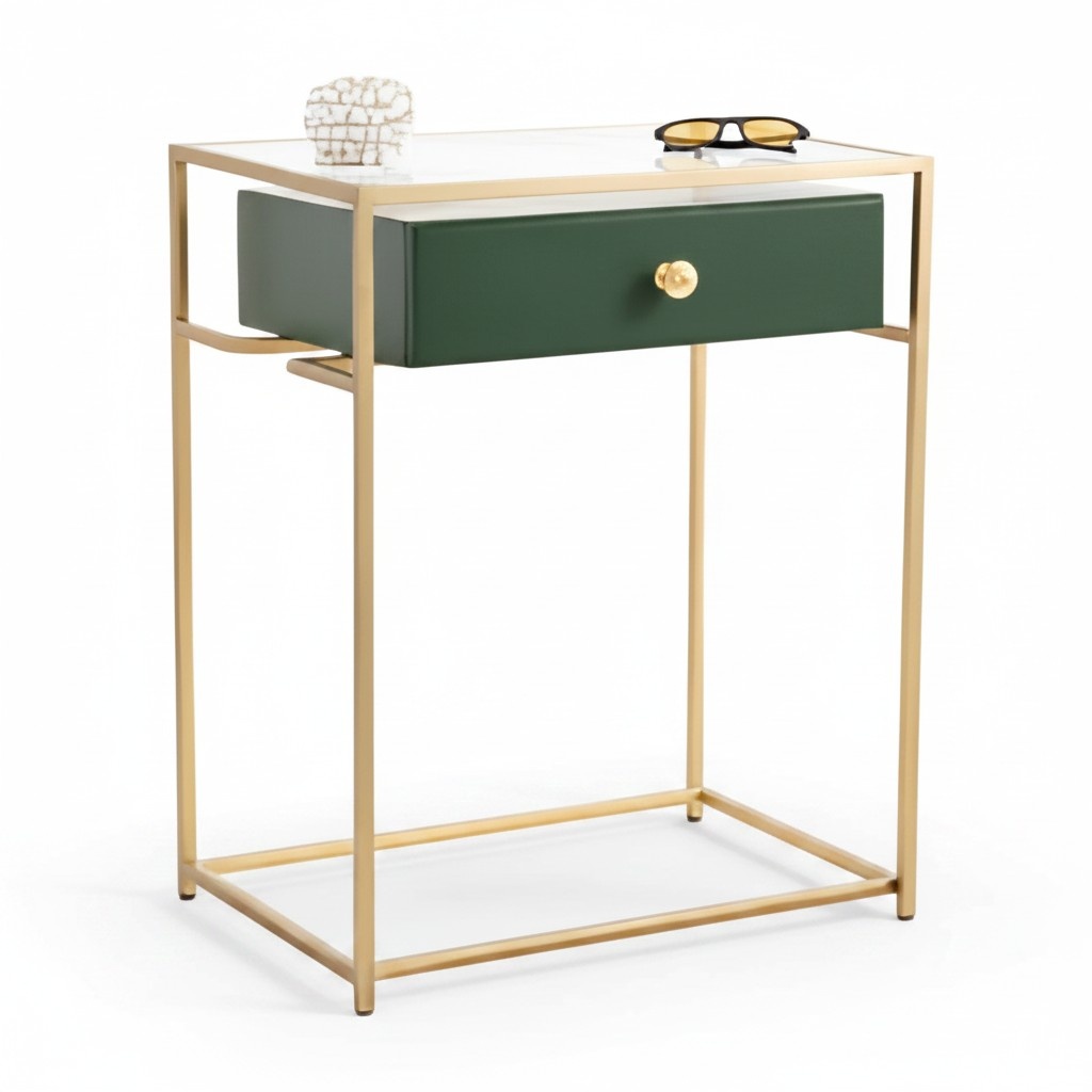 Schmaler Konsolentisch â zeitlos, elegant Beistelltisch Gold GrÃ¼n