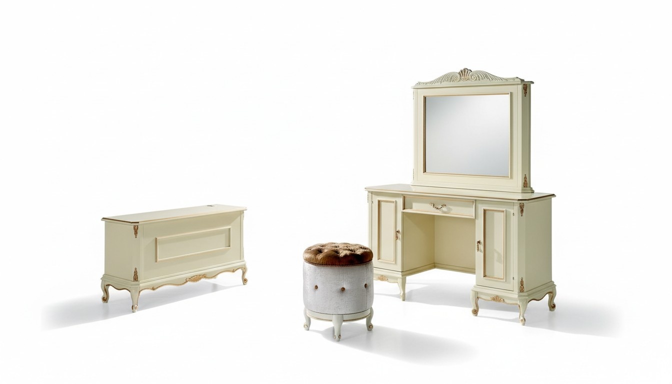 Schminktisch Italienische Stil MÃ¶bel Sideboard Schlafzimmer Barock Rokoko Hocker Neu