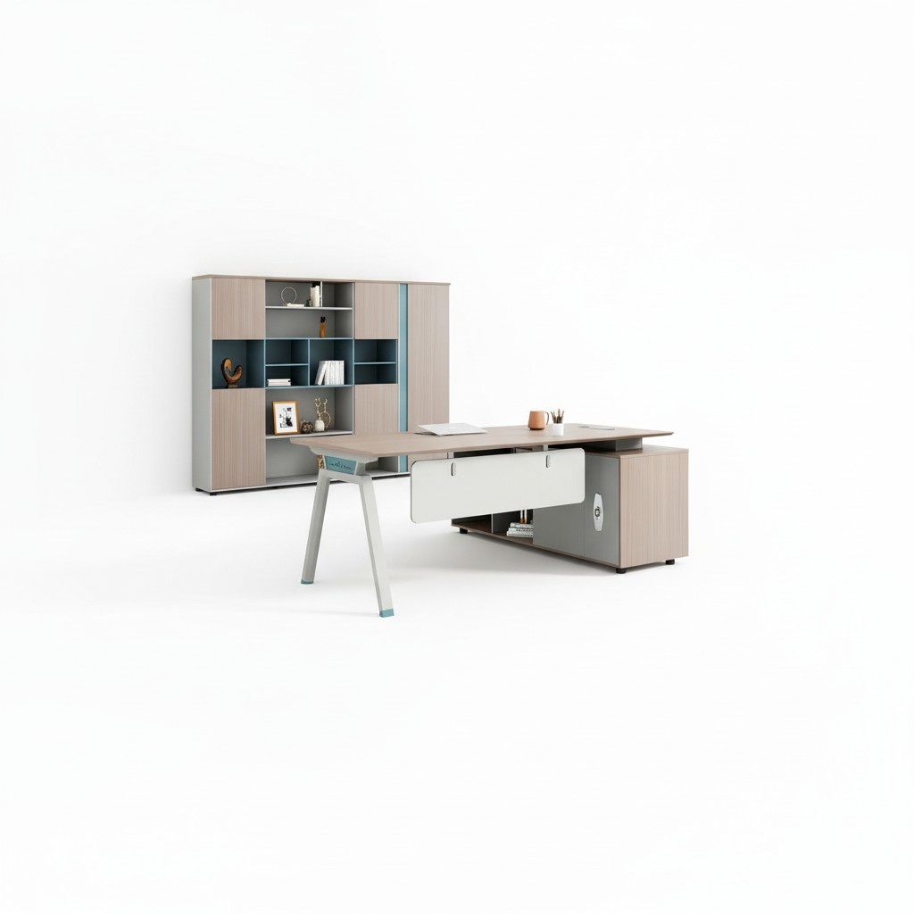 Schreibtisch BÃ¼ro Einrichtung Homeoffice Schreibtisch Schrank BÃ¼roschrank 2tlg.