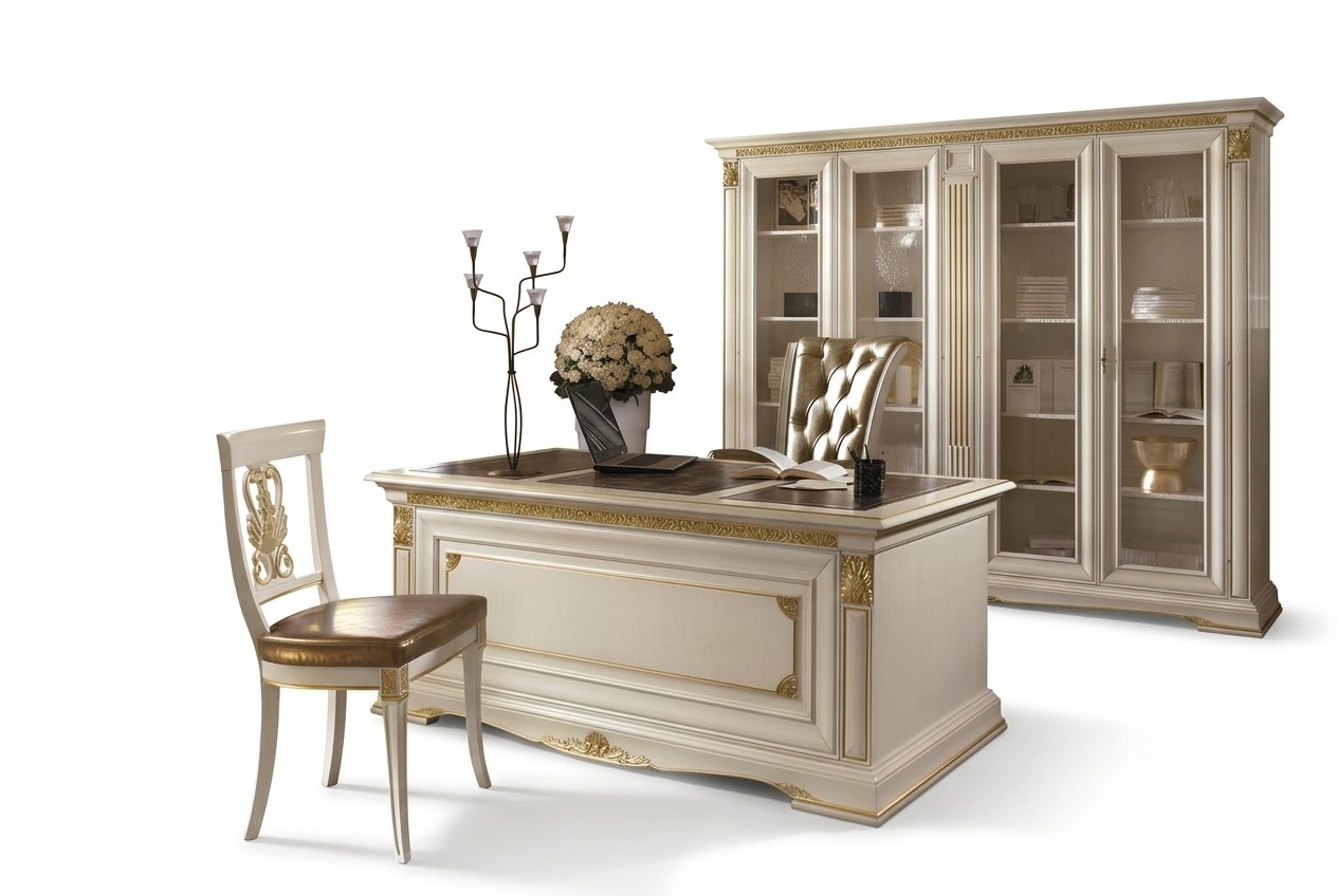 Schreibtisch BÃ¼ro Tisch Edle Massivholz Tische Barock Rokoko Antik Stil 186x91cm Neu