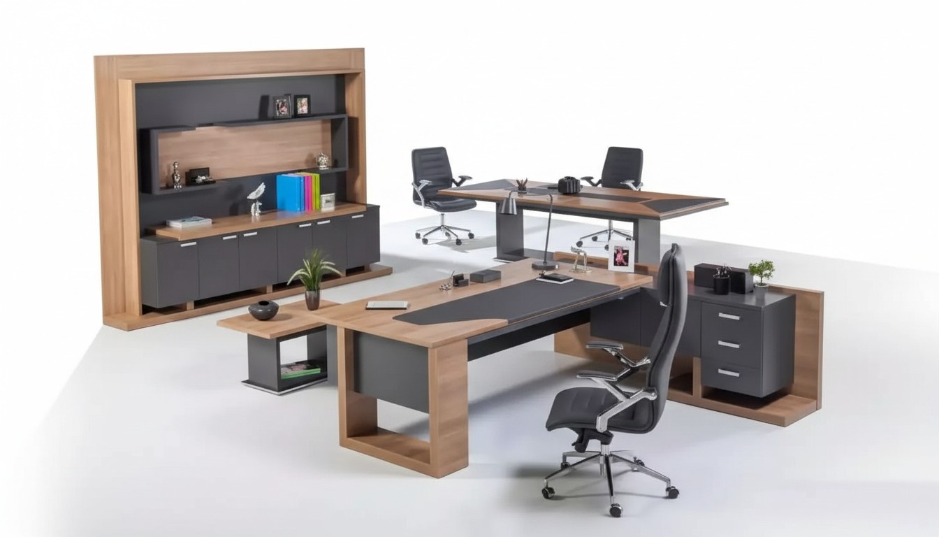 Schreibtisch BÃ¼romÃ¶bel Eckschreibtisch Couchtisch Aktenschrank 3tlg. Set