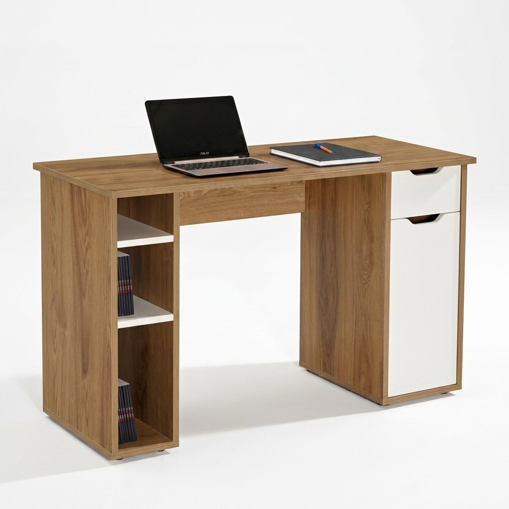 Schreibtisch Computertisch BÃ¼ro Tisch Holz Braun BÃ¼rotisch BÃ¼romÃ¶bel
