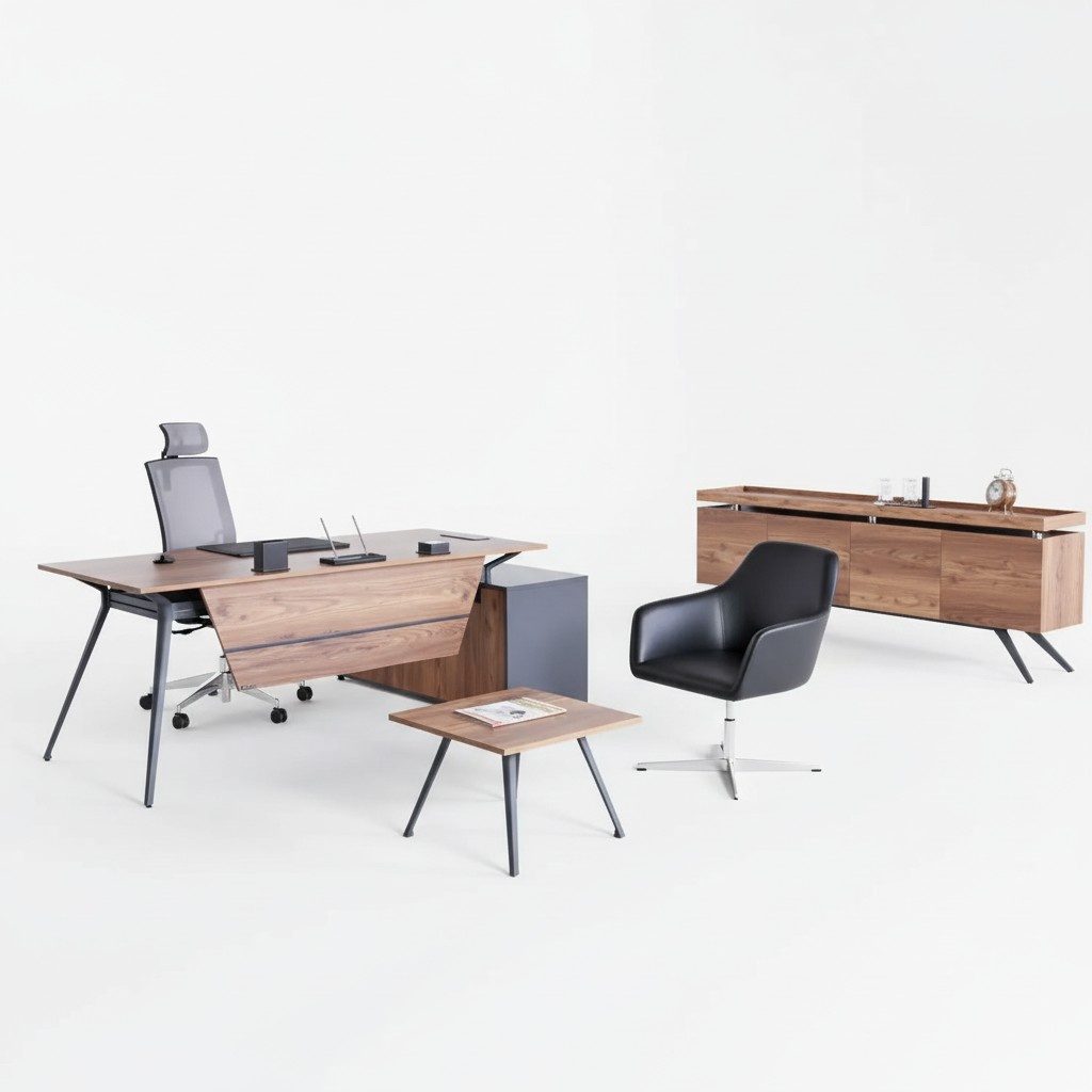 Schreibtisch Couchtisch Sideboard BÃ¼ro Arbeitszimmer Braun Modern Holz