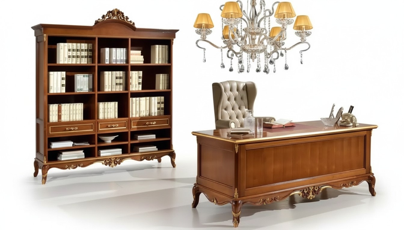Schreibtisch Tisch BÃ¼cherregal Schrank Holz MÃ¶bel Tisch 3tlg Set Braun