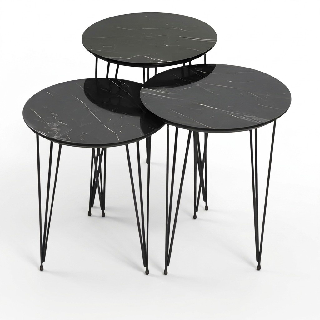 Schwarze Holztisch im modernen Design