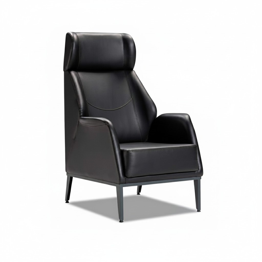 Schwarzer Ledersessel Designer Arbeitszimmer Chefsessel Edle MÃ¶bel Neu