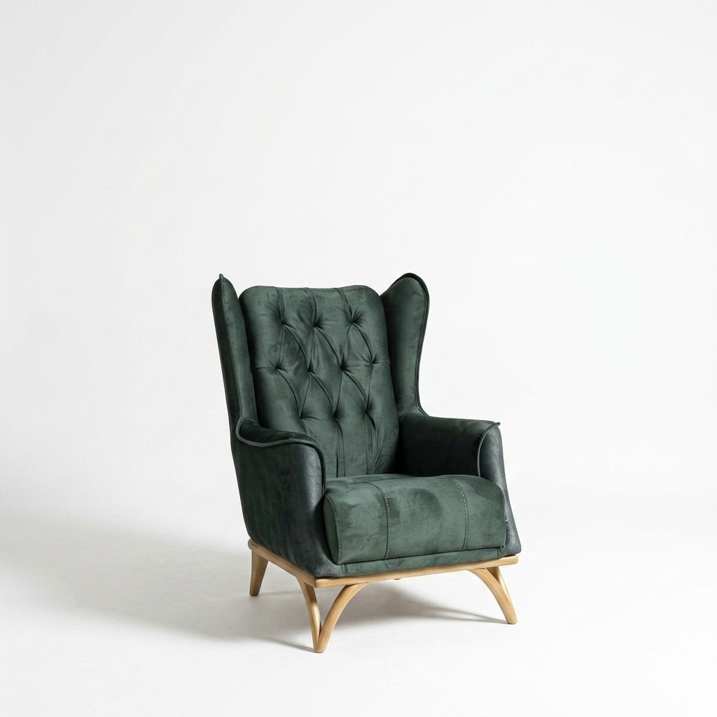 Sessel Design Couch Sofa Sitzer GrÃ¼n Textil Lounge Polster Luxus Sitz Relax