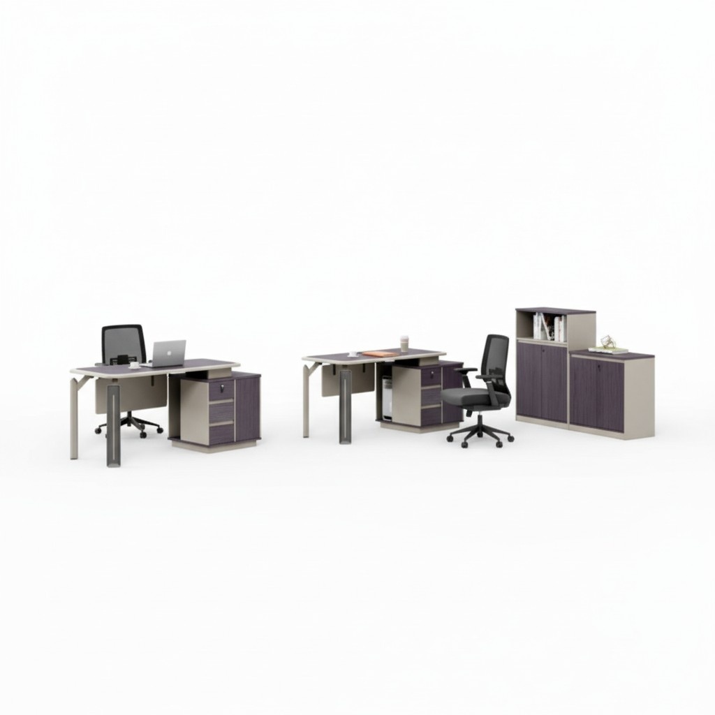 Set 2x Schreibtische 2x Kommoden Tisch BÃ¼ro MÃ¶bel Einrichtung Tische Callcenter