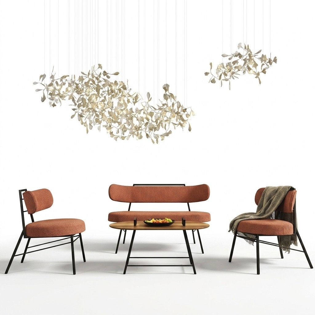 Set 4 tlg. Bank 2x StÃ¼hle Couchtisch Sitz Bank Textil Holz Designer