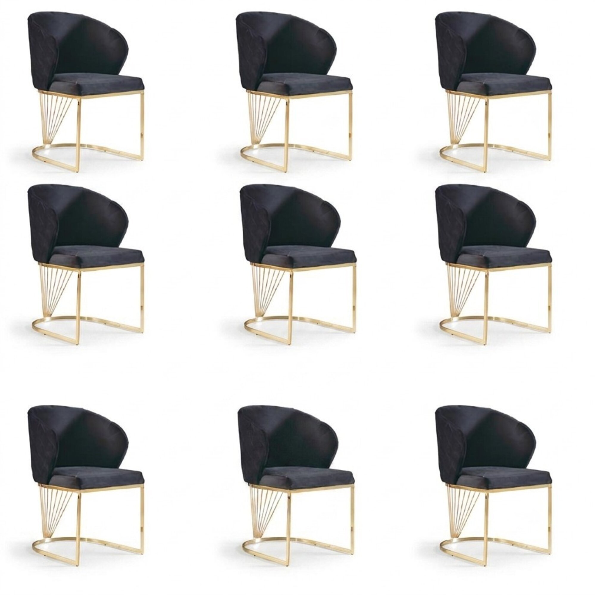 Set 8 Stuhl Gruppe Lehnstuhl Polster StÃ¼hle Esszimmer Stoff MÃ¶bel Sessel