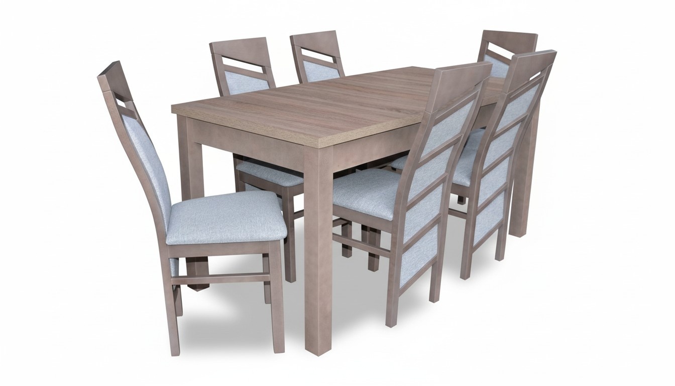 Set Esstisch 6x StÃ¼hle Lehn Stuhl Garnitur Tische Esszimmer Gruppe 7tlg. Holz