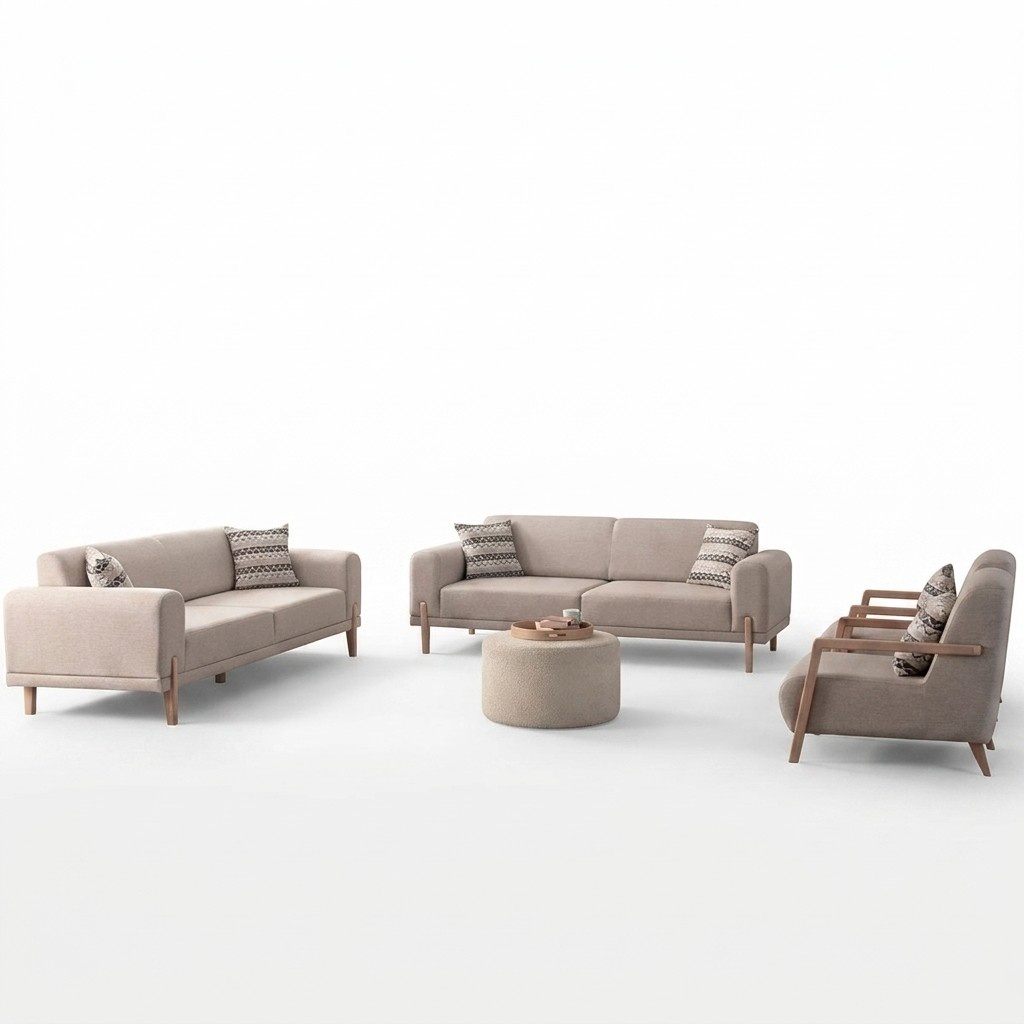 Set fÃ¼r ein stilvolles Wohnzimmer Sofas und Sessel im modernen Stil
